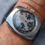 Juvenia Valjoux 72 chronograaf, Handtassen en Accessoires, Horloges | Heren, Ophalen, Leer, Staal, Polshorloge