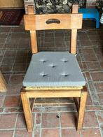 Massief eiken tafel en stoelen, Huis en Inrichting, Ophalen, Gebruikt, Massief eik, 4 tot 6 stoelen