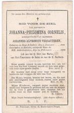 Bp. Cornelis Johanna. ° Sint-Nikolaas 1841 † Belcele 1889, Ophalen of Verzenden, Bidprentje