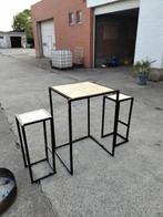 2 design barstoelen met bartafel, Tuin en Terras, Tuinsets en Loungesets, Ophalen, Nieuw, Tuinset, Hout