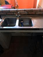 Magnifique évier double avec robinet chaud-froid, Enlèvement