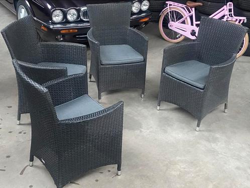 4 tuinstoelen met kussens + tafel, Tuin en Terras, Tuinstoelen, Zo goed als nieuw, Ophalen