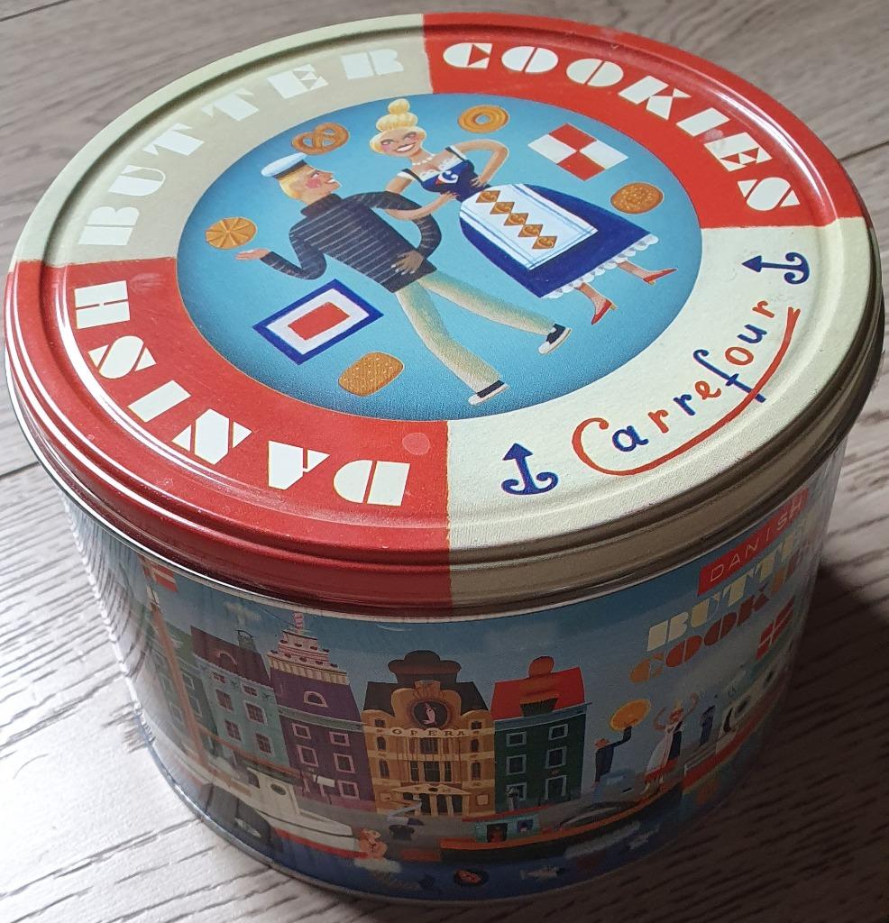 Boite à biscuit Danish Butter Cookies Carrefour, Enlèvement ou Envoi, Utilisé, Biscuits, Autres marques