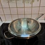 Kitchenaid inox wok+ glazen deksel 4,7 L zgan, Ophalen of Verzenden, Zo goed als nieuw, Inox, Wok