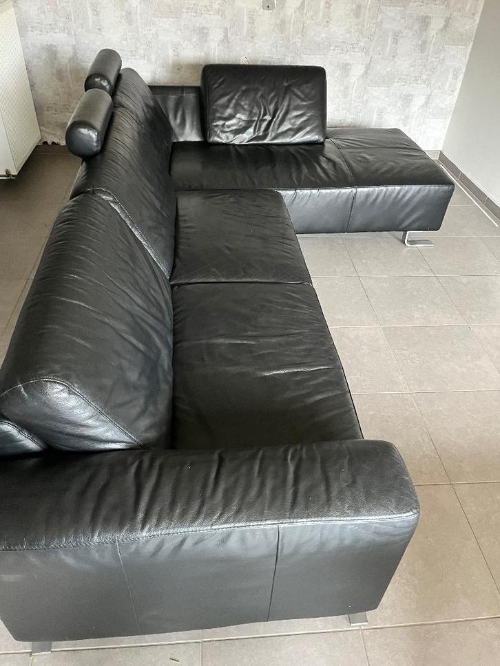 siège d'angle en cuir, Maison & Meubles, Canapés | Coins salons complets, Utilisé, Cuir, Enlèvement