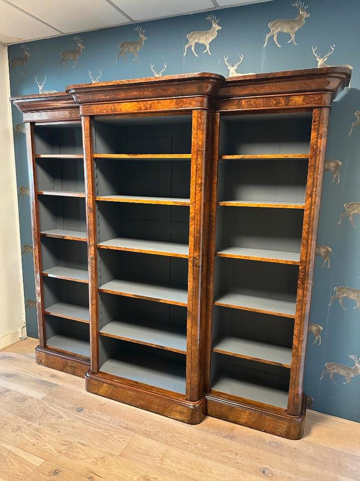 Grote antieke open boekenkast, Antiquités & Art, Antiquités | Bureau & Affaires, Enlèvement ou Envoi