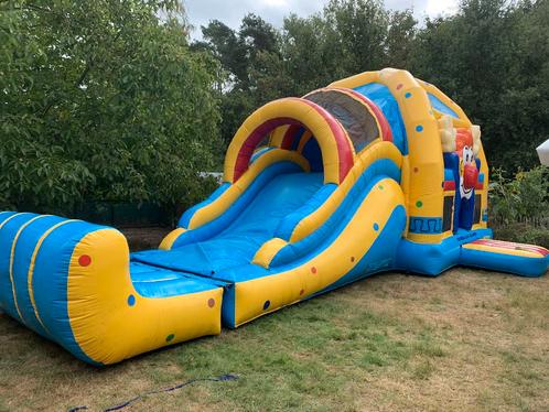Springkasteel clown groot + blower, Kinderen en Baby's, Speelgoed | Buiten | Springkussens, Gebruikt, Ophalen