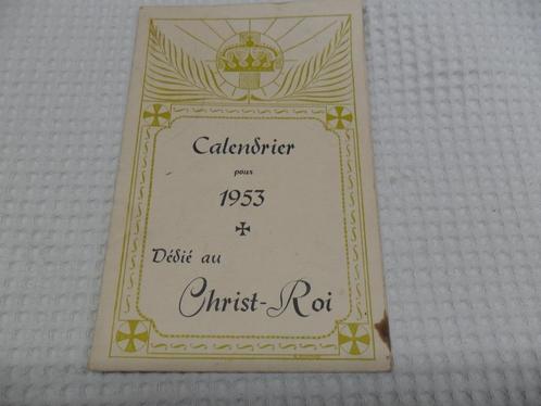 Vintage kalender voor 1953 gewijd aan Christus de Koning, Verzamelen, Religie, Gebruikt, Christendom | Katholiek, Overige typen