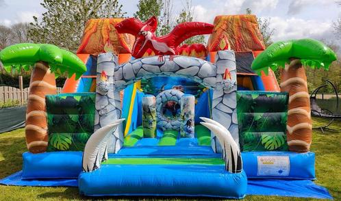 Spingkasteel Jurassic Park te koop Nieuw, Hobby en Vrije tijd, Feestartikelen | Verhuur, Nieuw, Ophalen