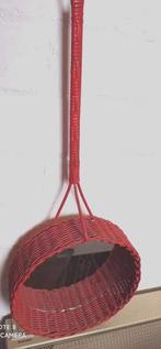 Vintage jaren'70 spiegel, rotan rood, perfecte staat, Antiek en Kunst, Ophalen of Verzenden