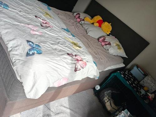 Boxspring antraciet 160x200cm, Huis en Inrichting, Slaapkamer | Boxsprings, Zo goed als nieuw, Ophalen