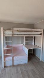 Hoogslaper met bureau & zetel/logeerbed, Kinderen en Baby's, Ophalen, Gebruikt, Hoogslaper