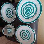 Servies, modern, groen met wit, Ophalen, Zo goed als nieuw, Bord(en)
