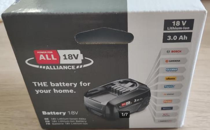 Accubatterij Bosch 18V 3 Ah verzegeld NIEUW nog 1 stuk., Doe-het-zelf en Bouw, Gereedschap | Machine-onderdelen en Toebehoren