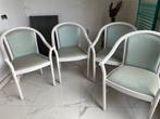 Set van 4 comfortabele stoelen met armleuningen  slechts €50, Ophalen, Hout, Wit, Zo goed als nieuw