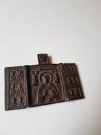 Antique Russian Orthodox bronze Icon, Ophalen