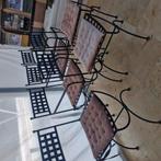 Smeedijzeren stoelen plus tafel, Huis en Inrichting, Stoelen, Ophalen of Verzenden, Gebruikt, Hout