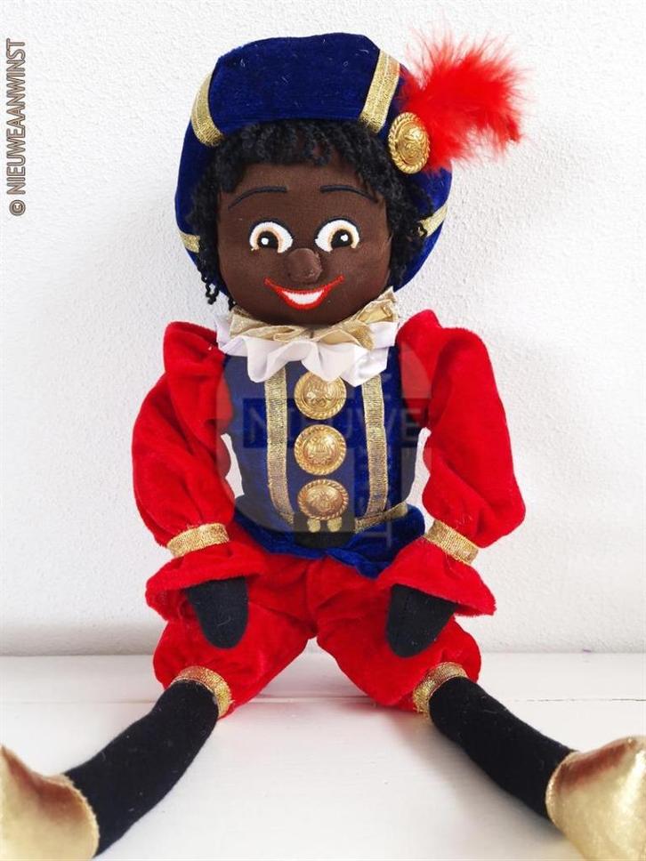 Authentieke Etos etalage zwarte Piet pop - 45cm, blauw/rood, Diversen, Sinterklaas, Verzenden
