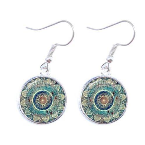 Mandala oorbellen, Handtassen en Accessoires, Oorbellen, Nieuw, Hangers, Ophalen of Verzenden