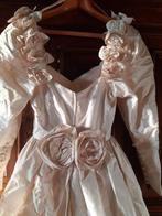 bruidsjurk '91 m 38 Linea Raffaelli in wilde zijde met rozen, Kleding | Dames, Trouwjurk, Linea raffaelli, Wit, Ophalen of Verzenden