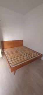 Eikenhouten vintage bed 180x200cm, Comme neuf, Deux personnes, Brun, 180 cm