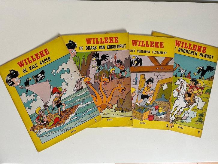 Willeke - albums 3, 4, 5, 6 - Jommeke - 1e druk 1973, Livres, BD, Envoi