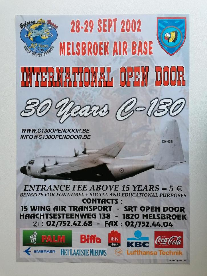 Affiche BAF armée air belge dépliant Lockheed C-130 Hercules, Collections, Objets militaires | Général, Armée de l'air, Enlèvement ou Envoi