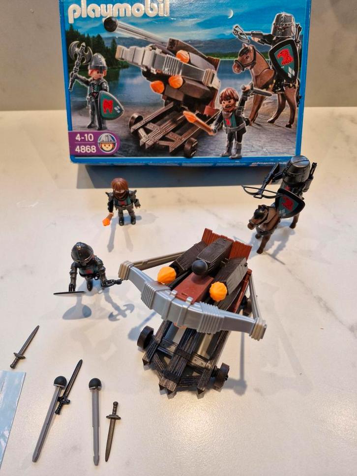 Playmobil katapult + ridders, 4868, Kinderen en Baby's, Speelgoed | Playmobil, Complete set, Ophalen of Verzenden