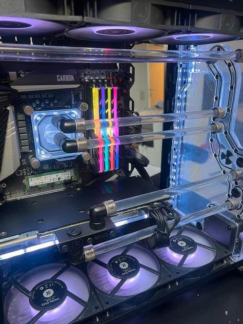 Watergekoelde Gaming Pc i9-9900KF + producten GRATIS, Computers en Software, Desktop Pc's, Zo goed als nieuw, 3 tot 4 Ghz, SSD