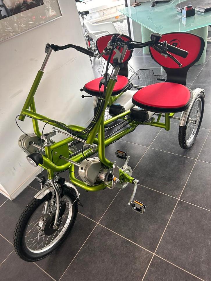 Fun 2 go Van raam duofiets met DUBBEL batterij +garantie, Fietsen en Brommers, Fietsen | Cruisers en Lowriders, Zo goed als nieuw