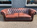 Stoere Chesterfield zetel bruin gevlamd GRATIS GELEVERD, Ophalen of Verzenden, Leer