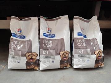 3 zakken hondenvoeding Hill's Prescription Diet Liver Care 