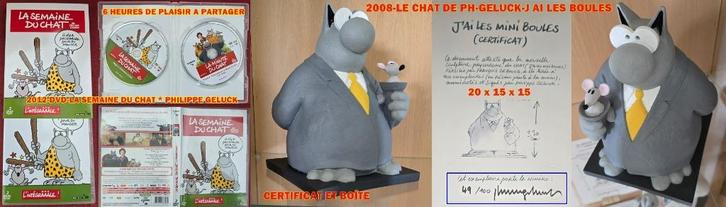 2008-LE CHAT DE PH-GELUCK-J AI LES BOULES + DVD, Collections, Personnages de BD, Neuf, Statue ou Figurine, Autres personnages