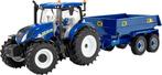 New Holland T6 tractor met aanhanger set, Hobby en Vrije tijd, Modelauto's | 1:32, Verzenden, Nieuw, Tractor of Landbouw, Britains