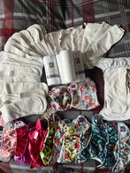 Set wasbare luiers met bamboo inleggers en vliesjes, Ophalen of Verzenden, Zo goed als nieuw