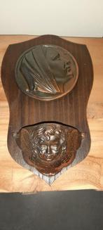 Bénitier antique murale en bois, Ophalen