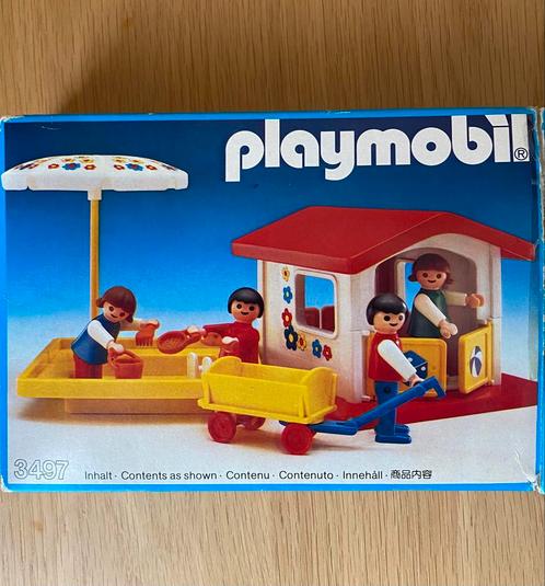 🍄 Vintage (1985) Playmobil ( 3497 ) Speelhuisjen zandbak, Kinderen en Baby's, Speelgoed | Playmobil, Zo goed als nieuw, Complete set