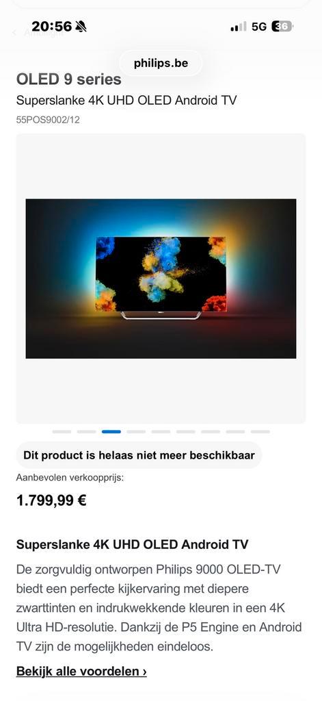 Philips OLED 9 series TV, Superslanke 4K UHD OLED Android TV, Audio, Tv en Foto, Televisies, OLED, 4k (UHD), Philips, Smart TV