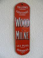 EMAILLE DEURPOST BORDJE"WOOD MILNE"UIT JAREN 30/40, Verzamelen, Reclamebord, Gebruikt, Ophalen of Verzenden