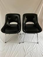 Vintage zwarte kuipstoelen, Huis en Inrichting, Ophalen, Gebruikt, Twee, Zwart