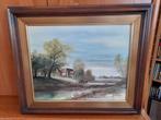 Schilderij get. Clemens mooi ingekaderd 66-56cm, Antiek en Kunst, Ophalen