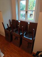 Set van 6 rieten stoelen, Ophalen, Zo goed als nieuw, Bruin