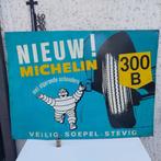 TINNEN PLAAT MICHELIN BIBENDUM PNEUMATISCH 1966 BRUSSEL, Ophalen of Verzenden, Gebruikt, Reclamebord