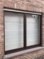 afzelia raam 1 deel opendraaiend H 1,45 B 1,85, Dubbelglas, Gebruikt, 160 cm of meer, 120 tot 160 cm