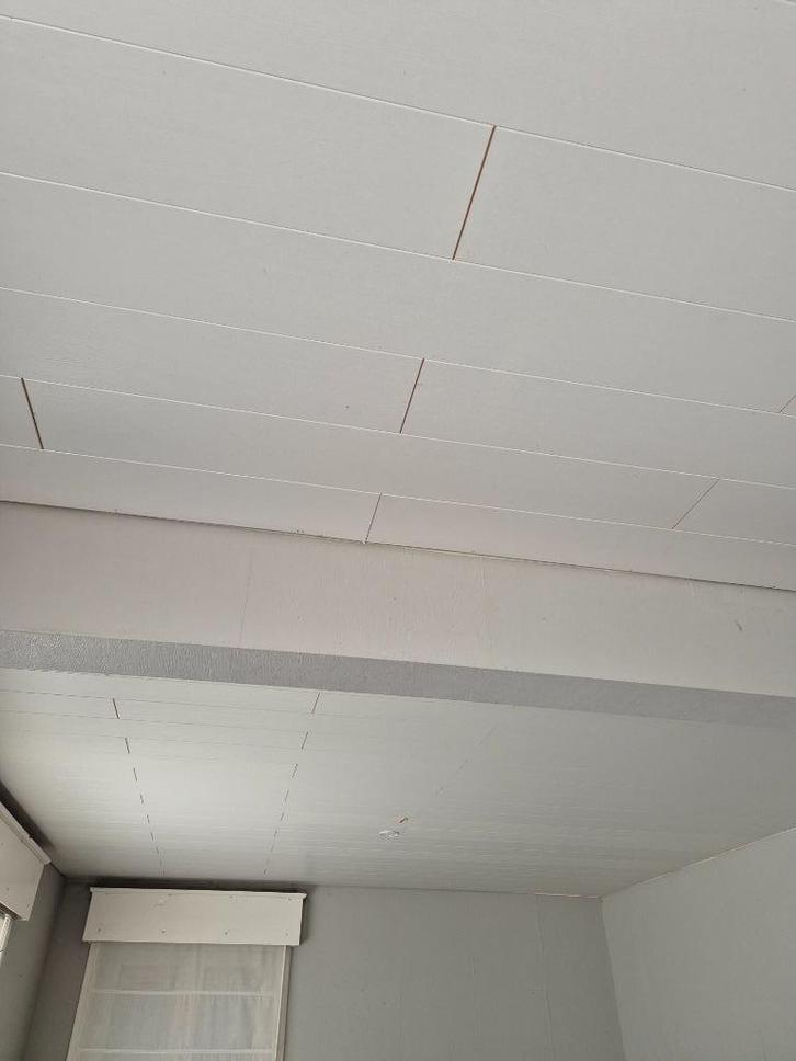 Plafondpanelen MDF (wit) (+/- 35m²), Doe-het-zelf en Bouw, Platen en Panelen, Gebruikt, Hout, Minder dan 20 mm, Ophalen