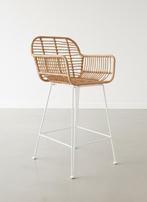 Set van 4 rotan barkrukken, Huis en Inrichting, Barkrukken, Ophalen, Zo goed als nieuw, Riet, 4 krukken