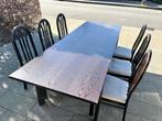 tafel met 6 stoelen, Huis en Inrichting, Ophalen, Gebruikt, 200 cm of meer, 50 tot 100 cm