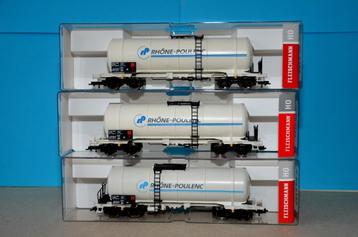 FLEISCHMANN 3 TANKWAGENS SNCF RHONE POULENC 547205 NIEUW beschikbaar voor biedingen
