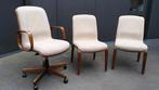 Vintage set van stoelen Giroflex (1 bureaustoel + 2 stoelen), Ophalen, Gebruikt, Beige, Bureaustoel