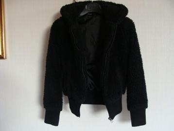 blouson avec capuche, fourrure noir, Bizzi, taille 134/140, 